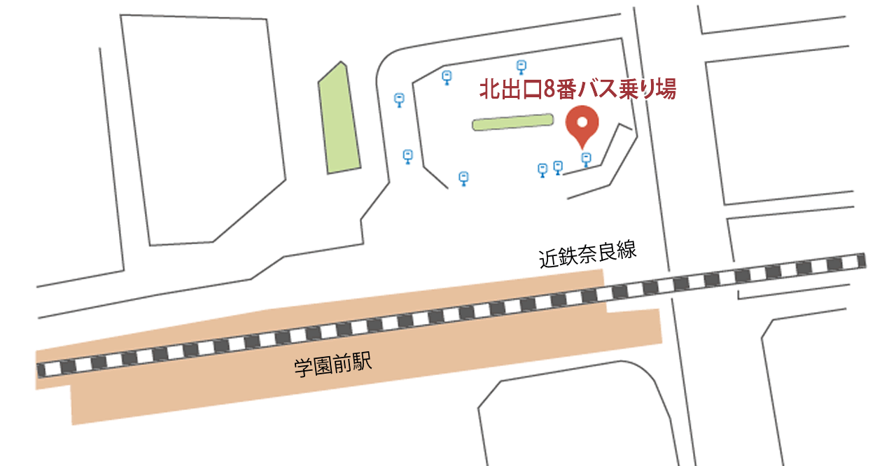 学園前駅バス停マップ